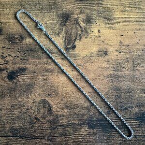 David Yurman Small Box Chain Necklace in Sterling Silver - 2.7mm - 18"
